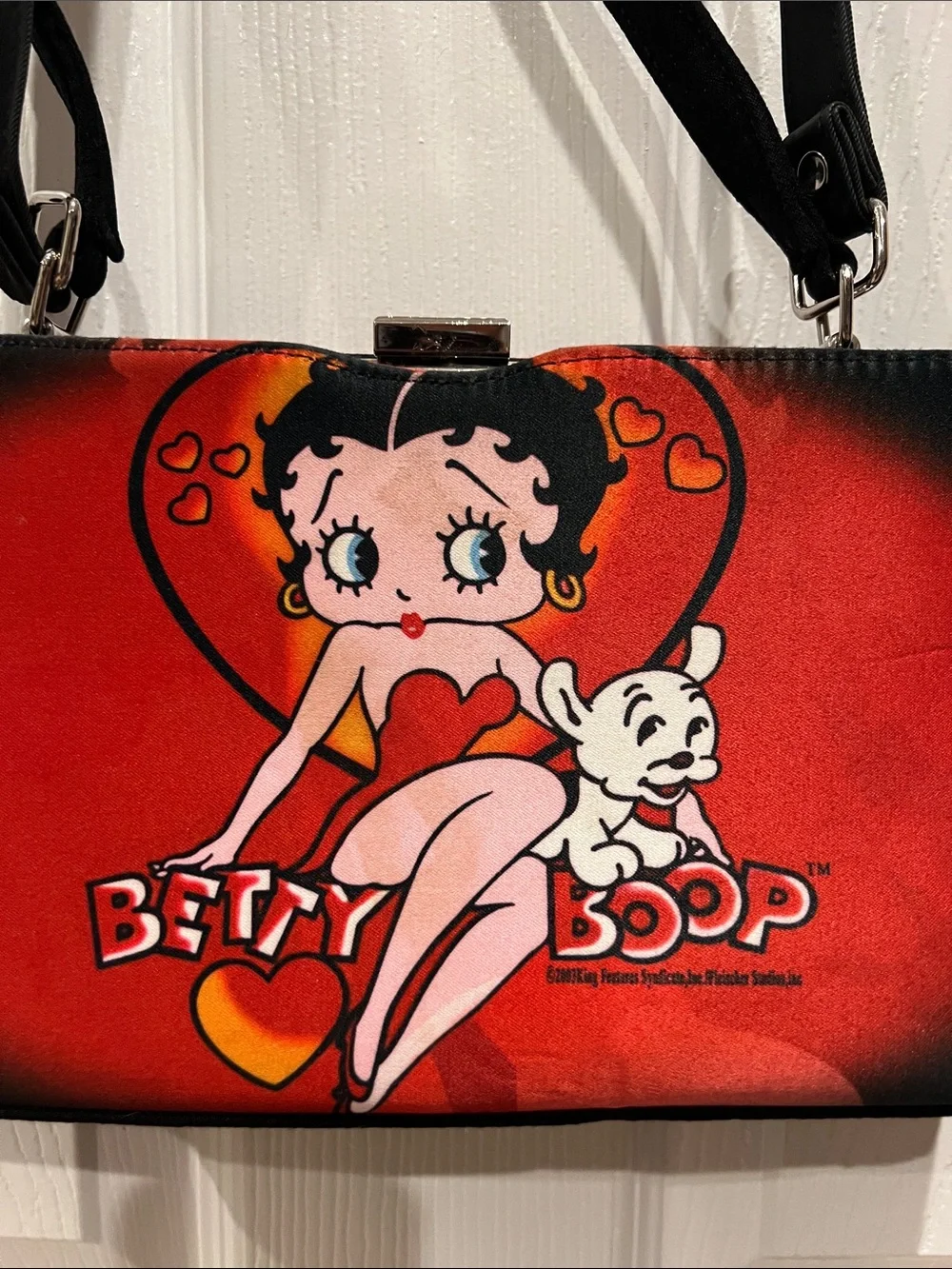 Betty Boop Red and Black Graphic Crossbody Bag